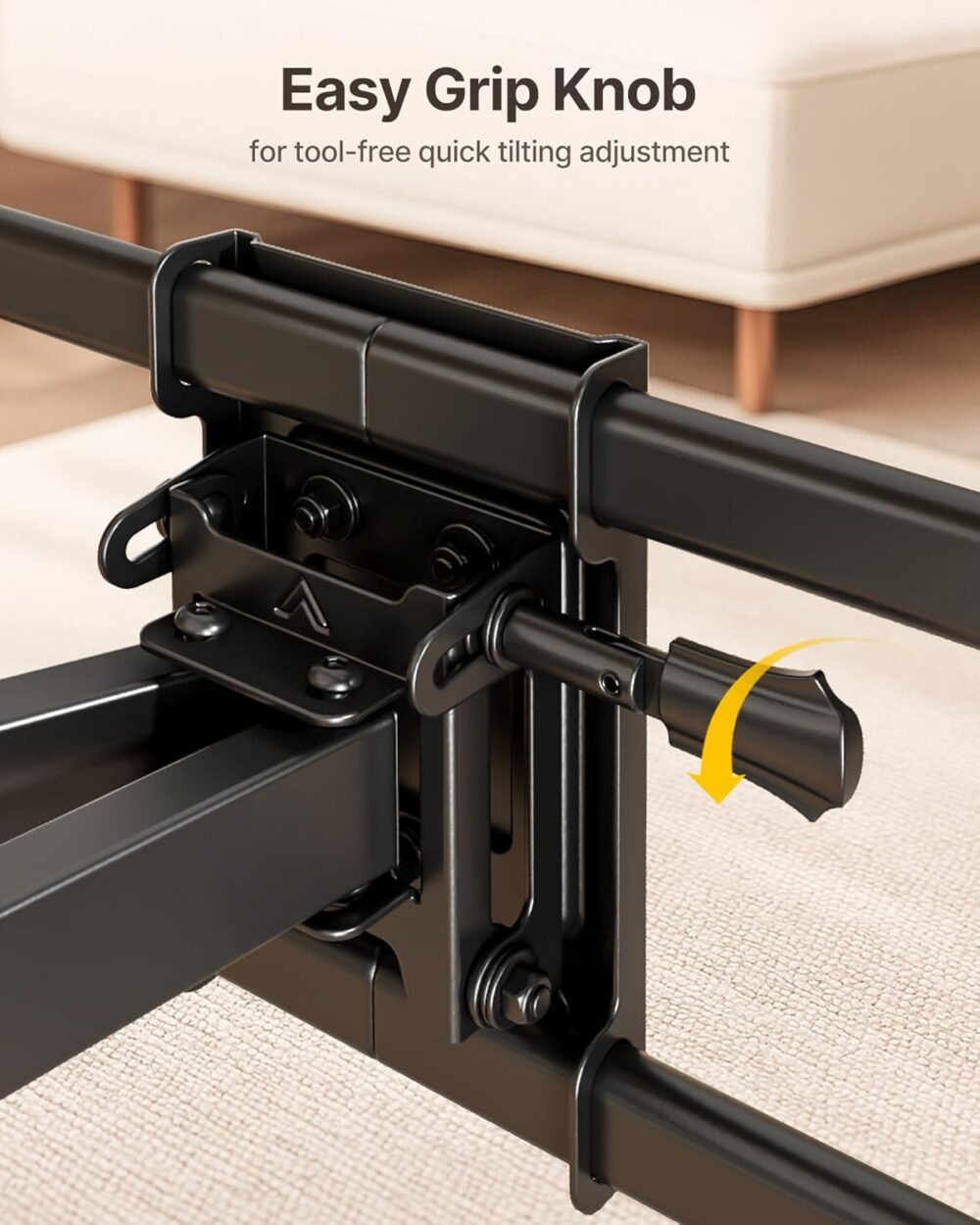 monTEK Heavy Duty TV Wall Mount for 37-90 inch TV up to 165lbs, 4X Load Tested, Full Motion with Dual Articulating Arms, Tool-Free Tilt, Swivel & Extend, VESA 200x100 to 600x400, Fits 12“/16" Studs - Image 5