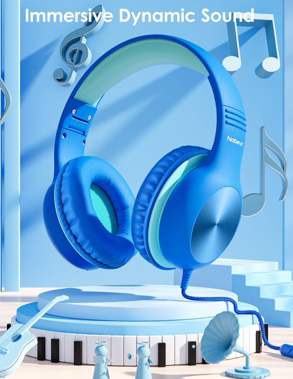 Kids Headphones with Cord, Over-Ear Headphones for Kids with Microphone, 85/94dB Volume Limit, Headset for Kid Boys Girls with Shareport, Wired Toddler Headphone for School/Tablet/iPad/Travel - Image 8