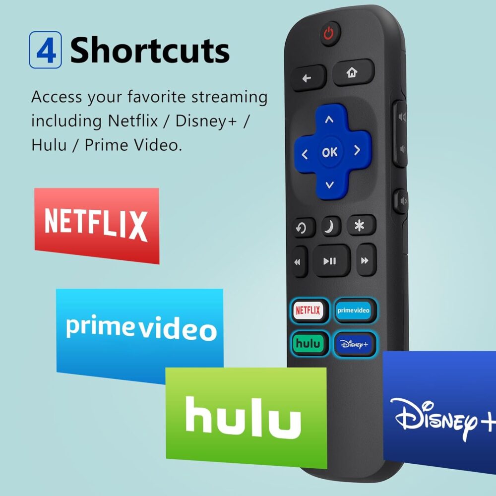 (Pack of 2) Replacement Remote Control Compatible for Roku TV,for TCL Roku/for Hisense Roku/for Onn Roku(Not for Roku Stick,Box and Players) - Image 5