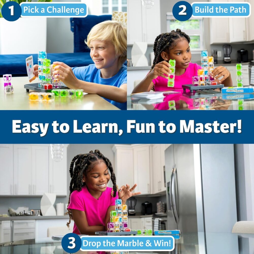 ThinkFun Gravity Maze - Falling Marble Logic Game - Challenging STEM Toy for Kids 8-12 - Gravity Marble Maze - Brain-Building Fun - Educational Gift - Boosts Critical Thinking & Problem Solving - Image 3