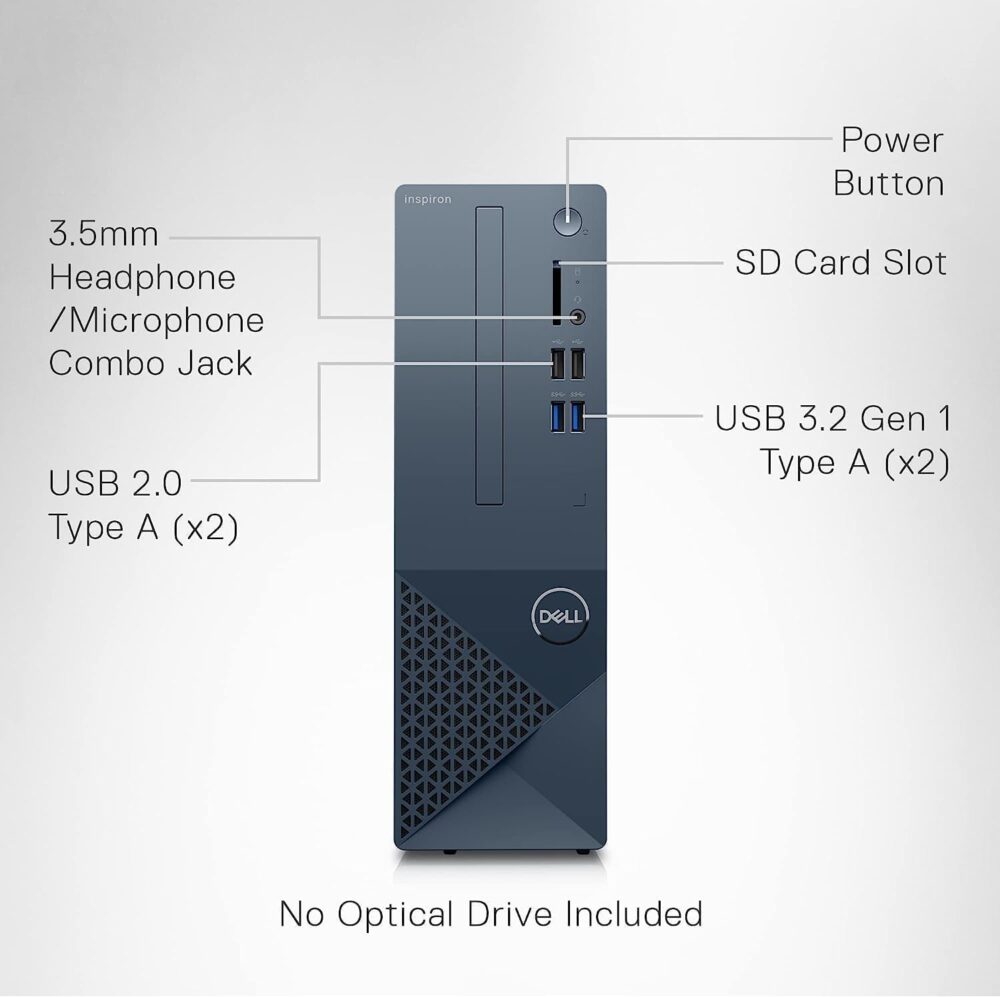 DELL Inspiron 3020S Small Desktop, Intel i5-13400, 16GB DDR4 RAM,512GB SSD, Intel UHD 730 Graphics, Win 11 Pro, Bluetooth, WiFi, Mist Blue - Image 7