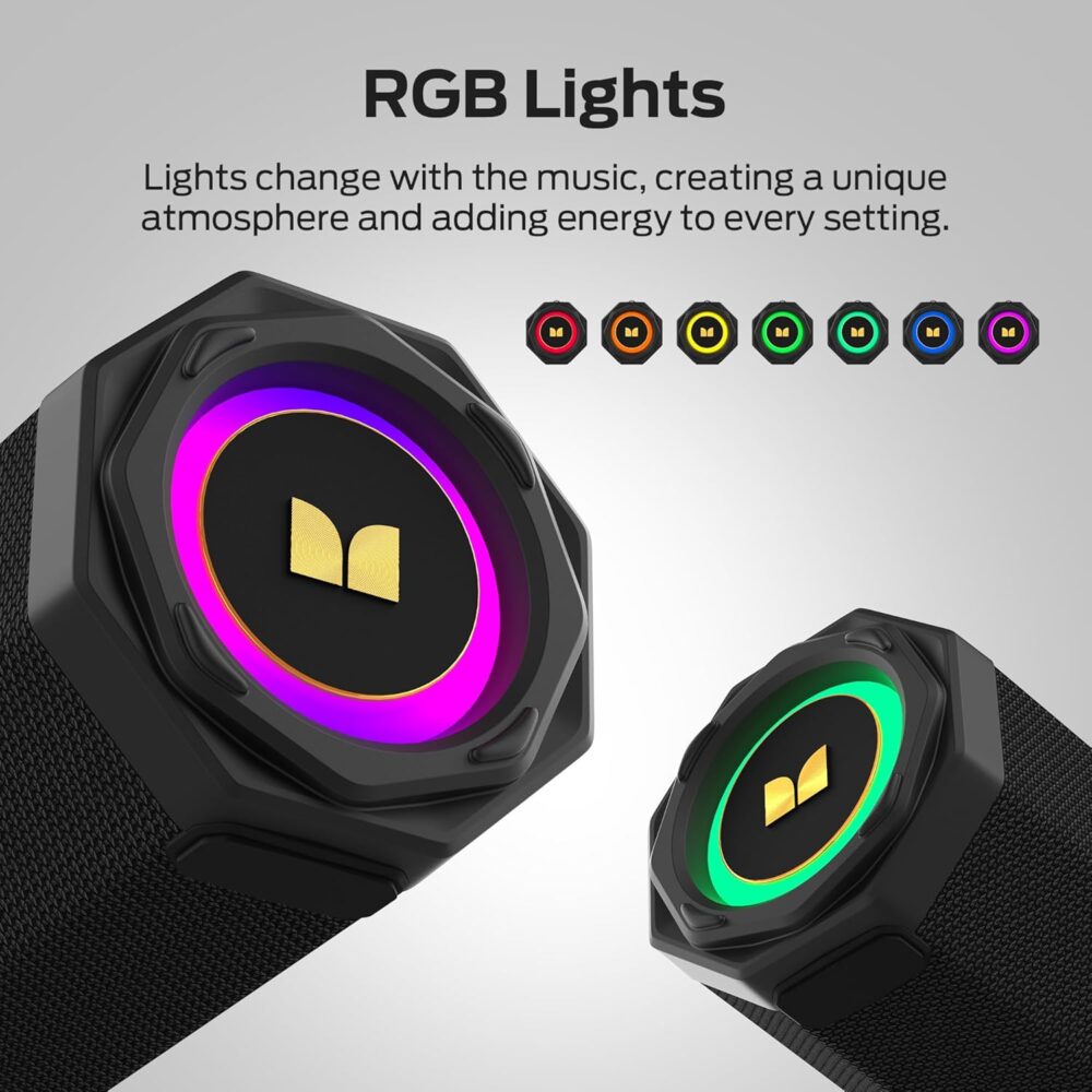 Monster Speaker S200 Wireless Portable Bluetooth Speaker, 24H Playtime, IPX6 Waterproof, 50W Stereo Sound, Bluetooth 5.4, Dual Bass Speakers, Perfect for Home, Parties, and Travel. - Image 7