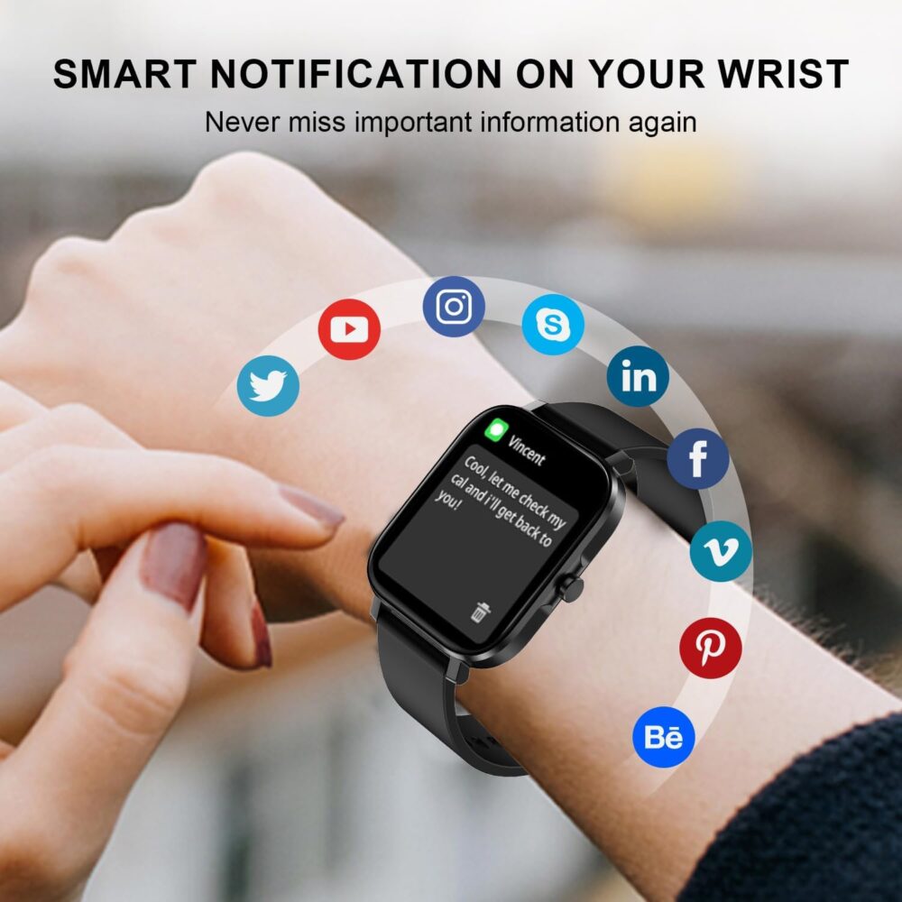 Smart Watch for Men Women SmartWatch 1.83" for iPhone Samsung Android Phone Compatible, Fitness Tracker Watch with Pedometer, Heart Rate/Sleep Monitor, Blood Oxygen, IP68 Waterproof - Image 4