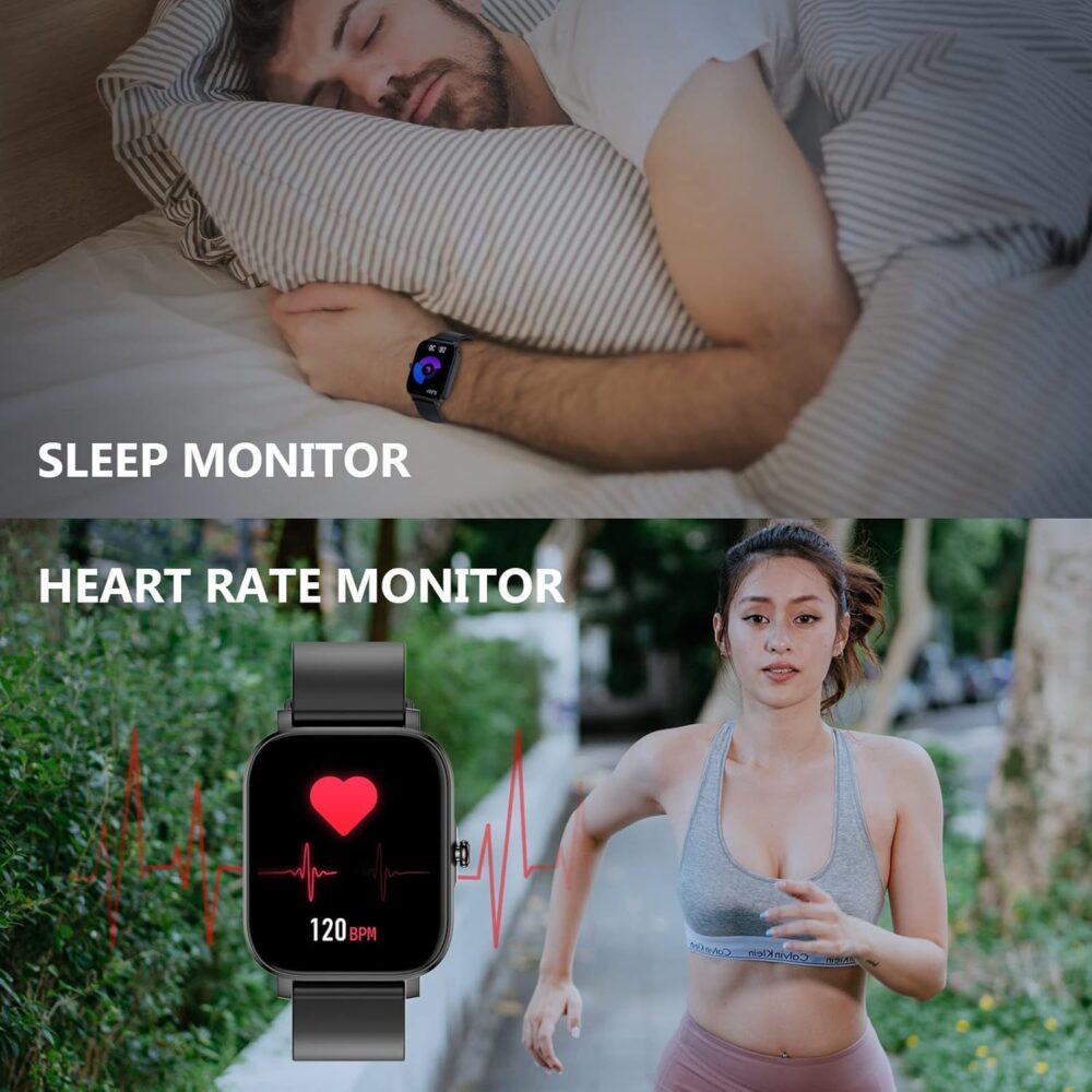 Smart Watch for Men Women SmartWatch 1.83" for iPhone Samsung Android Phone Compatible, Fitness Tracker Watch with Pedometer, Heart Rate/Sleep Monitor, Blood Oxygen, IP68 Waterproof - Image 8