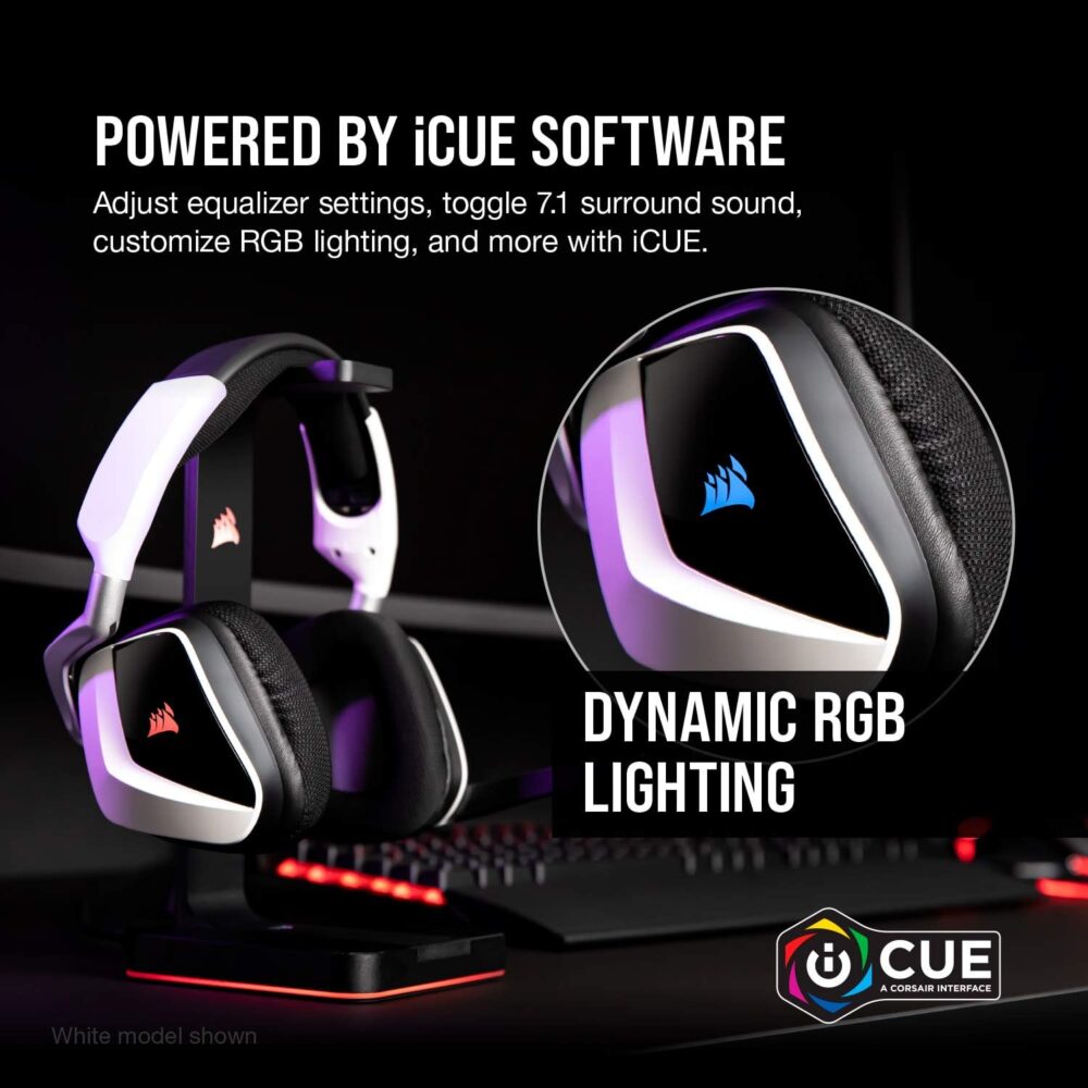 CORSAIR VOID RGB ELITE Wireless Gaming Headset – 7.1 Surround Sound – Omni-Directional Microphone – Microfiber Mesh Earpads – Up to 40ft Range – iCUE Compatible – PC, Mac, PS5, PS4 – Carbon - Image 8