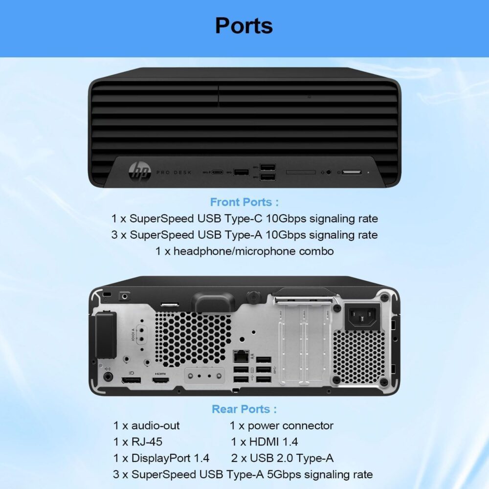 HP Prodesk 400 G9 SFF Small Form Factor Business Desktop Computer, 13th Gen Intel 14-Core i5-13500 (Beat i7-12700), 32GB DDR4 RAM, 1TB PCIe SSD, WiFi 6, Keyboard and Mouse, Windows 11 Pro, AZ-XUT - Image 4