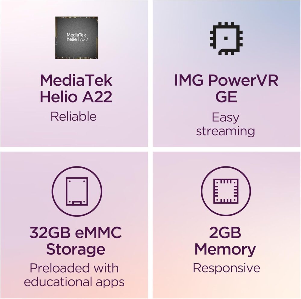 Lenovo Tab M8 Gen 4-2024 - Family Tablet - Google Kids Space - 8" HD Touch Display - 2 GB Memory - 32 GB Storage - MediaTek Helio A22 - Arctic Grey - Folio with Stand - Image 3