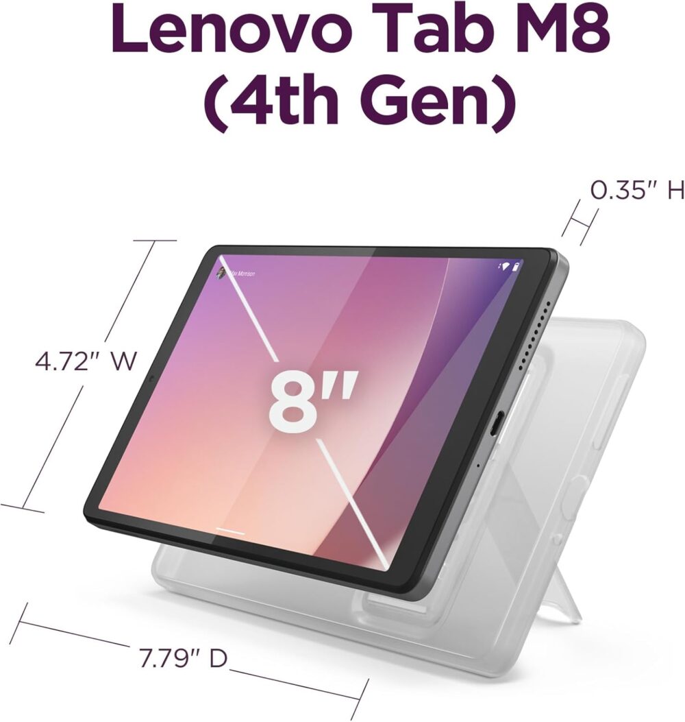 Lenovo Tab M8 Gen 4-2024 - Family Tablet - Google Kids Space - 8" HD Touch Display - 2 GB Memory - 32 GB Storage - MediaTek Helio A22 - Arctic Grey - Folio with Stand - Image 8