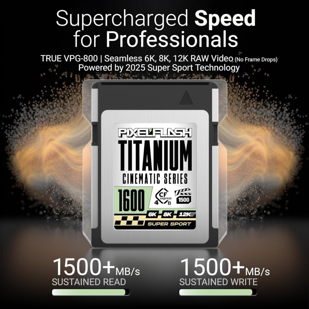 PixelFlash 1.6 TB CFexpress Type B 4.0 Titanium, 3950/3650 MB/s VPG1500, CF Express Memory Card for Photographers & Videographers, Lab Tested, 12K Video 1600 GB Cinematic Series 2025 Model - Image 3