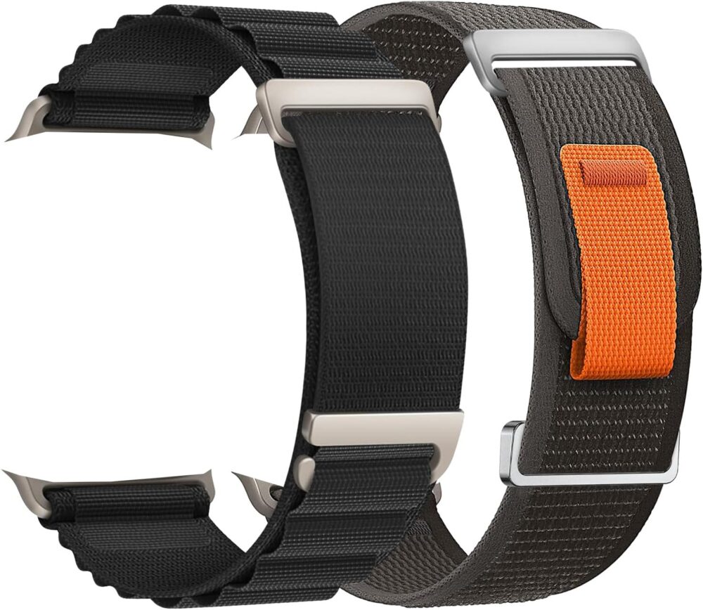 2 Pack Sport Bands Compatible with Apple Watch Ultra/Ultra 2 Band 49mm, 45mm, 46mm, 44mm, 42mm for Men - Breathable Trail Loop & Alpine Loop Band for iWatch Ultra Ultra 2 Series 10 9 8 7 6 SE 5 4 3 - Image 2