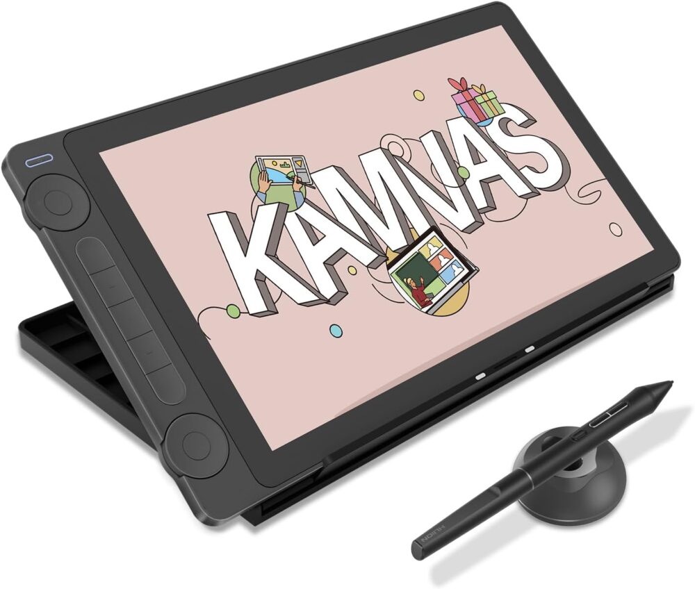 2024 HUION Kamvas 13 (Gen 3) Drawing Tablet with Screen,13.3" Full-laminated Art Tablet with Anti-sparkle Canvas Glass, 99% sRGB, PenTech 4.0, 16384 Pen Pressure, Dual Dial for PC, Mac, Android, Black - Image 2