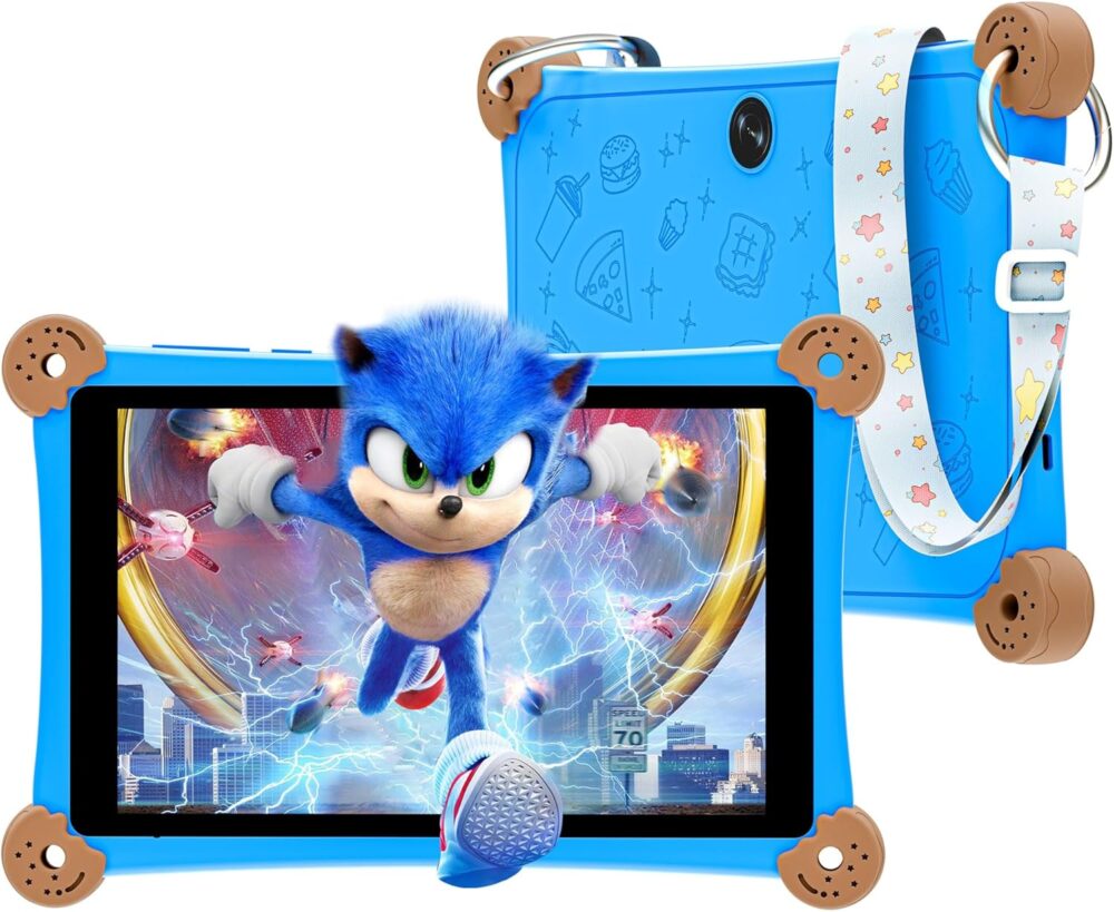2025 Kids Tablet, 8 Inch Android Tablet for Kids 3-12 with KIDOZ Preinstalled, 6GB+32GB Storage, WiFi 6, Parental Control, Anti-Fall Design, Adjustable Strap Included, Great Gift for Kids - Image 2