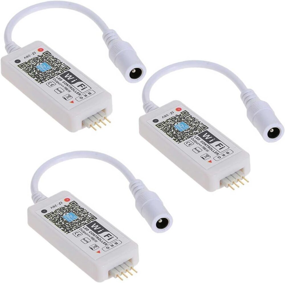 3 Pack Smart WiFi LED Controllers, RGB Led Strip Lights Wireless Control, Compatible with Alexa & Google Home & IFTTT, Free Magic Home App Control for Home Decoration TV Background Stair LED Lights - Image 2