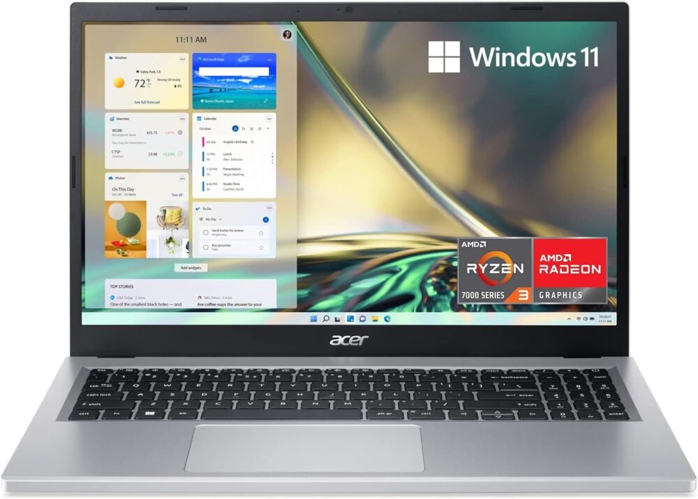 Acer Aspire 3 A315-24P-R7VH Slim Laptop | 15.6" Full HD | AMD Ryzen 3 7320U Quad-Core | AMD Radeon Graphics | 8GB LPDDR5 | 128GB NVMe SSD | Wi-Fi 6 | Windows 11 Home - Image 2