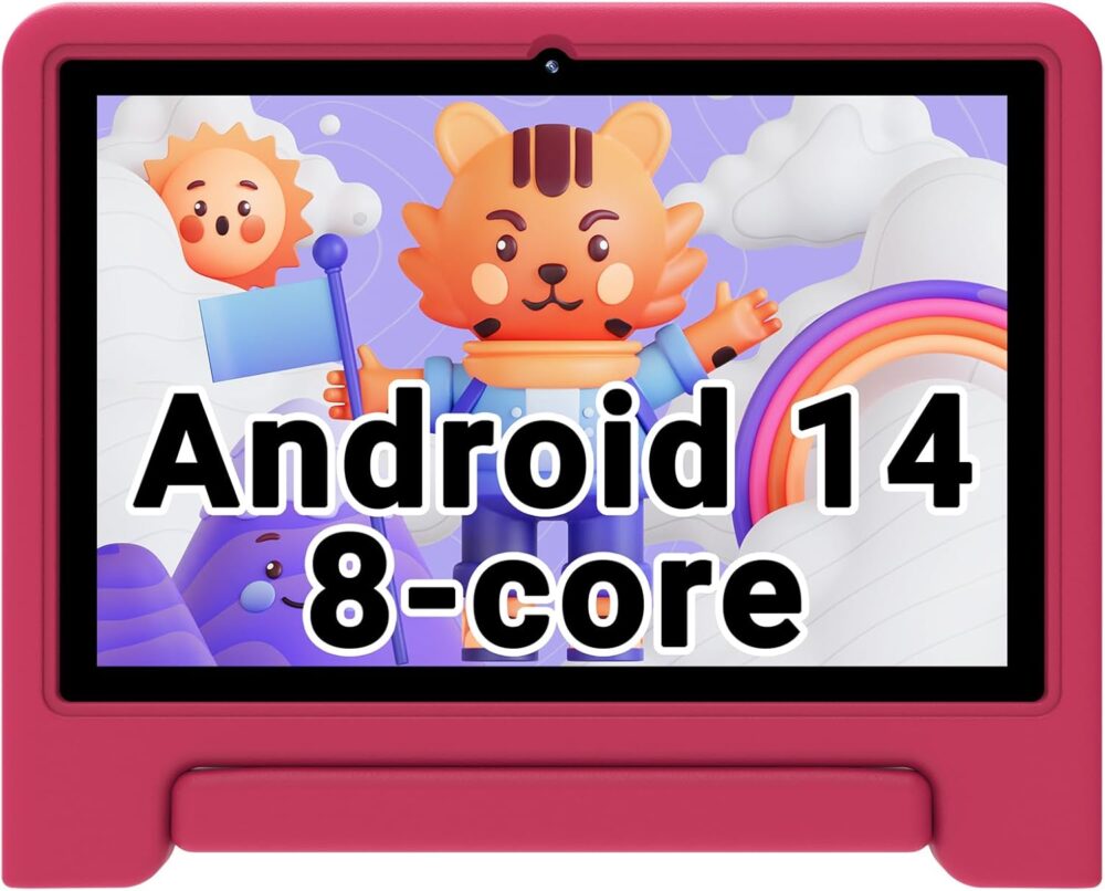 ApoloSign Kids Tablet 2025, 10.1 inch Tablet for Kids, Octa-core, 6 GB RAM, 64GB ROM Tablets for Toddlers with Parental Control, 8-hr Battery, Wi-Fi6, BT5.0, Droop-Proof Case (Pale Pink) - Image 2
