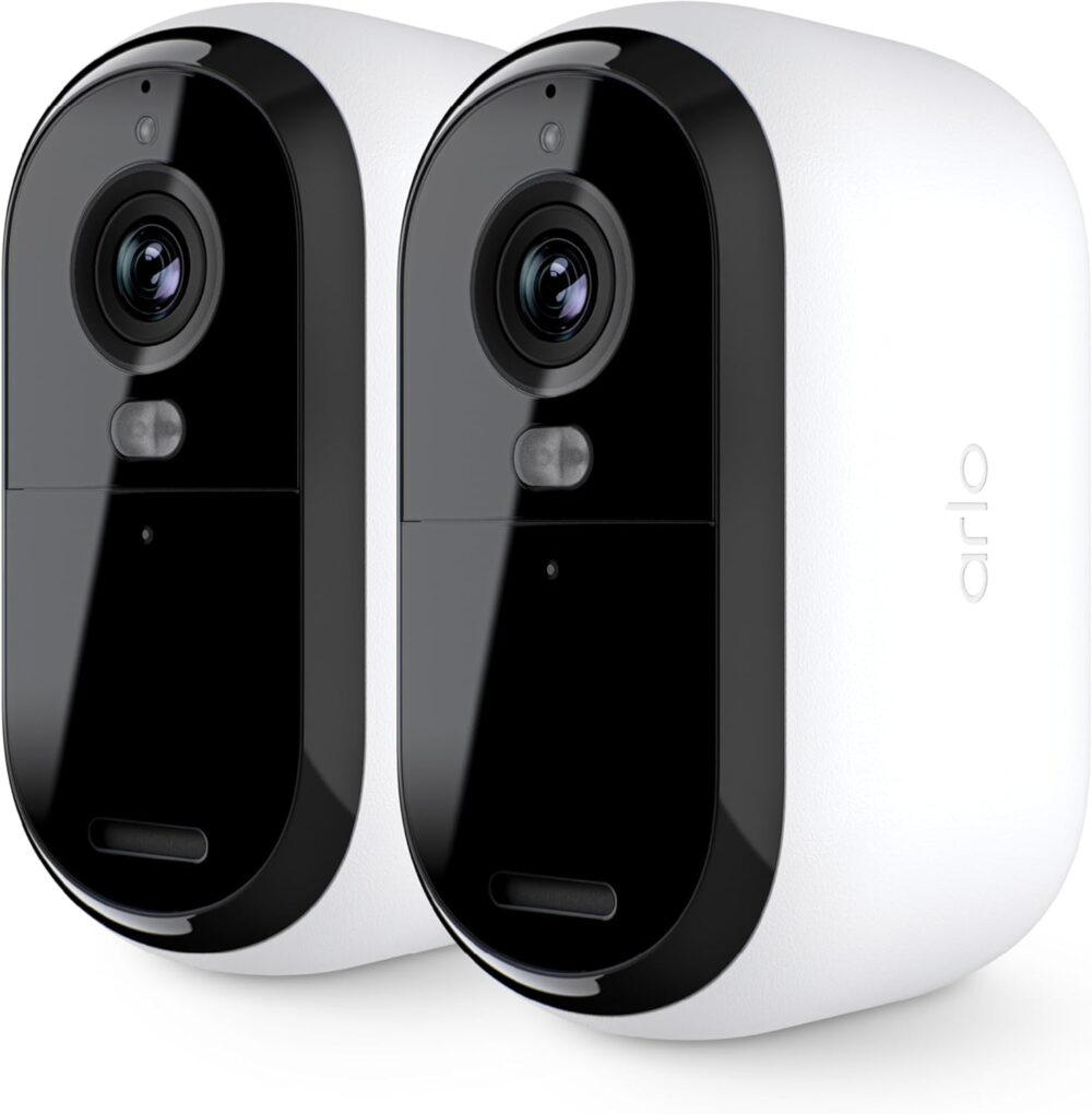 Arlo Essential Security Camera 2K | Outdoor-Indoor | 2nd Gen | Wireless with Spotlight, 2-Way Audio, Color Night Vision, Live Stream, Motion Activation, Real Time Notifications - White, 2 Camera - Image 2