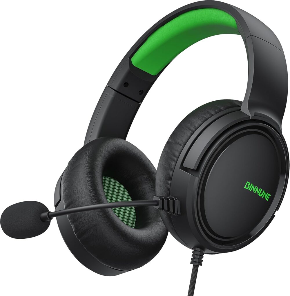 BINNUNE Gaming Headset with Mic for Xbox Series X|S Xbox 1 PS4 PS5 PC NS, Wired Audifonos Gamer Headphones with Microphone for Xbox 1 PS 4|5 - Image 2