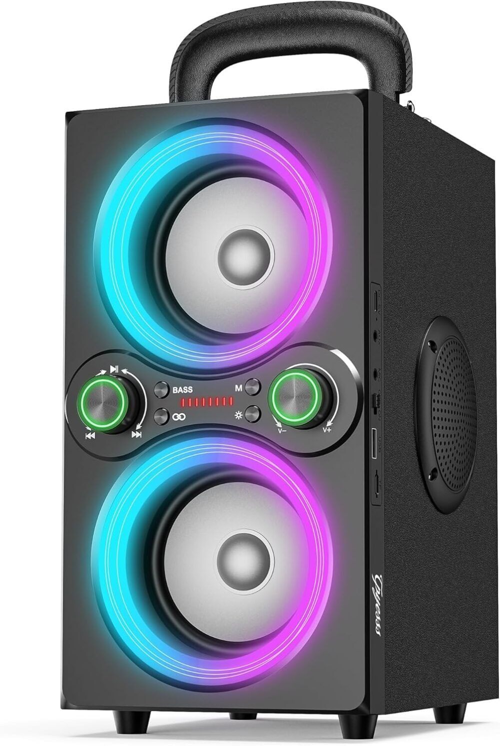 Bluetooth Speakers, 80W(Peak) Wireless TWS Portable Bluetooth Speaker, Beat-Driven Lights, 100dB Loud Stereo Speaker with BassUp, Speakers with Subwoofer for Outdoor, Party, Camping - Image 2