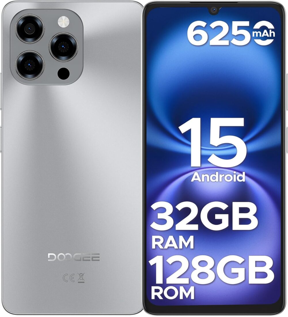 DOOGEE Note 58 Unlocked Cell Phone,Android 15 Smartphone with 32GB+128GB/2TB TF Expand,6250mAh Battery, 6.75"HD+ 90Hz Cellphone,4G Dual SIM Mobile Smart Phones, Widevine L1/NFC/OTG/Face Unlock,Natural - Image 2
