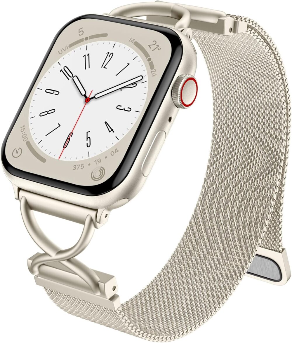 Dirrelo Metal Band Compatible for Apple Watch Bands for Women 40mm 41mm 38mm 42mm 44mm 45mm 46mm 49mm, Mesh Magnetic Strap Stainless Steel Wristband for iWatch Ultra Series 10/9/8/7/6/5/4/3/2/1/SE - Image 2