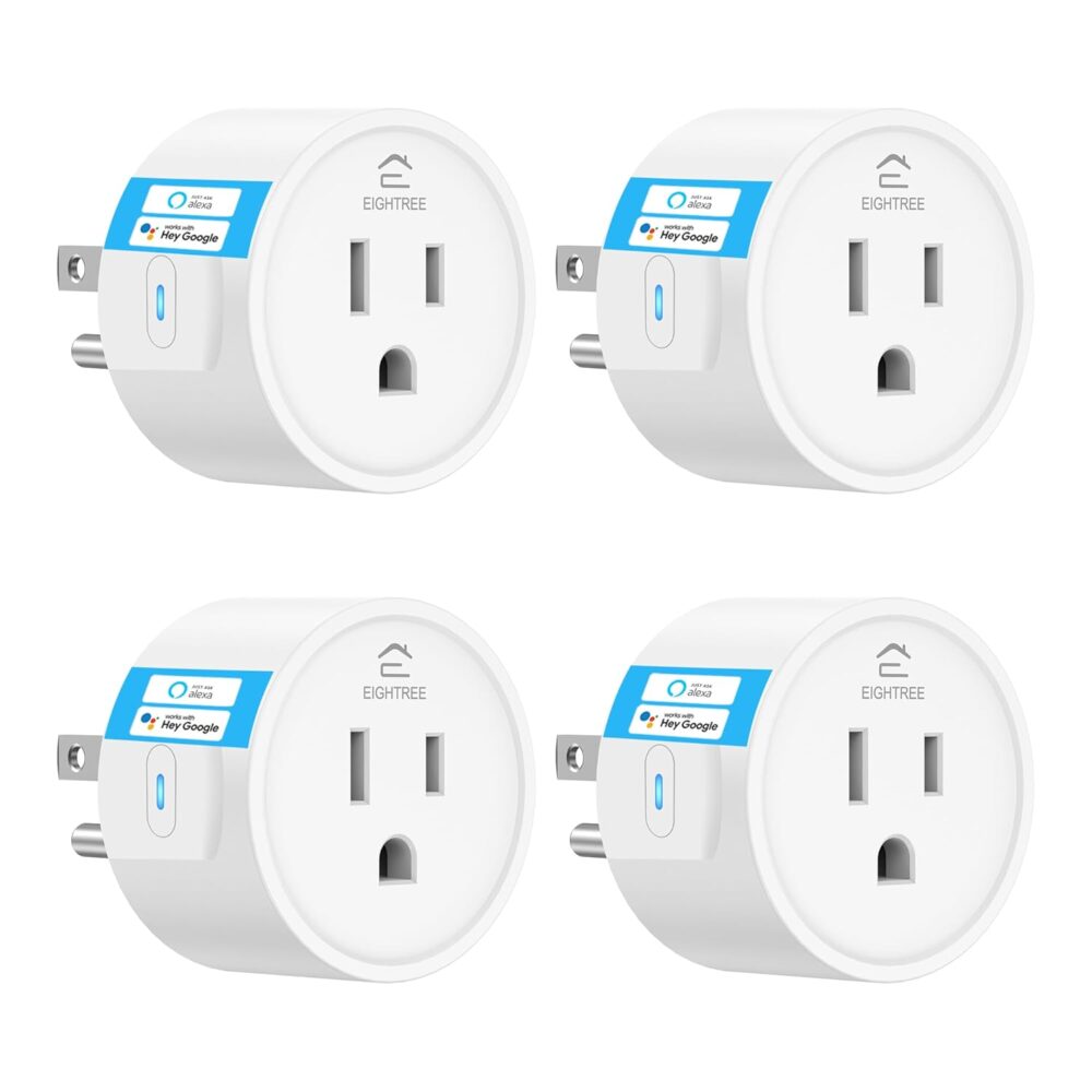 EIGHTREE Smart Plug, Smart Plugs That Work with Alexa and Google Home, Compatible with SmartThings, Smart Outlet with WiFi Remote Control and Timer Function, 2.4GHz Wi-Fi Only, 4 Packs - Image 2