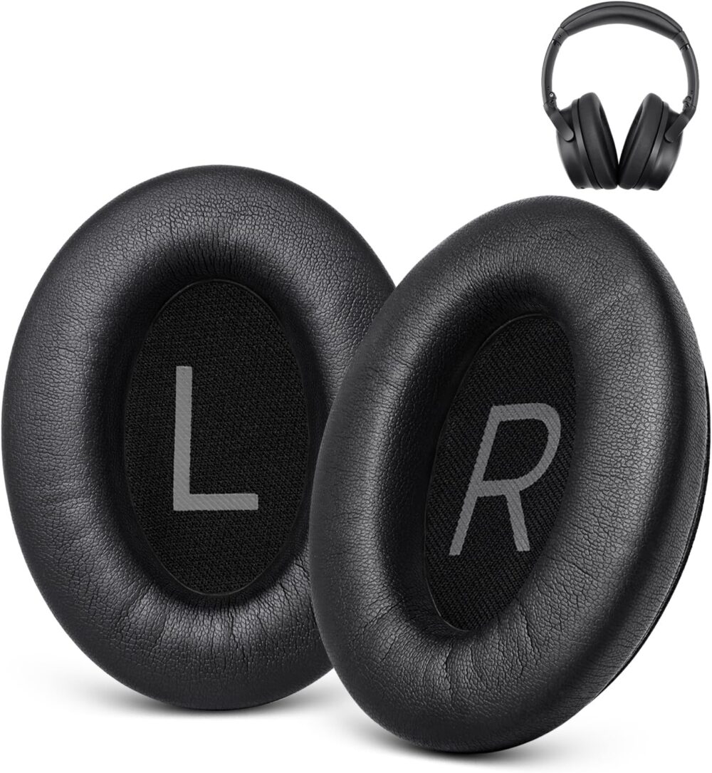 Ear Pads Replacement for Bose QuietComfort 45 (QC45) - GEVO Earpad Cushions for QuietComfort SE (QC SE) Wireless Over-Ear Headphones with Premium Protein Leather Noise Isolation Memory Foam (Black) - Image 2