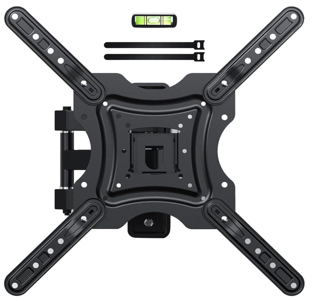 Full Motion TV Wall Mount, TV Mount for 26-55 inch LED TVs Monitors, Tv Brackets for Wall Mount with VESA 400x400mm up to 77lbs, Swivel Tilt Extension with Articulating Arms - Image 2