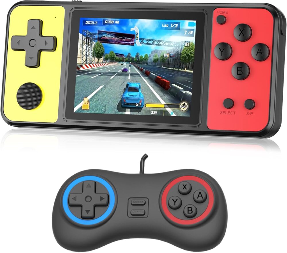 Handheld Game for Kids, 3.0" Large Screen Built in 270 Classic Retro Video Games Seniors Electronic Games Player Boys Girls Birthday Present Black Yellow - Image 2