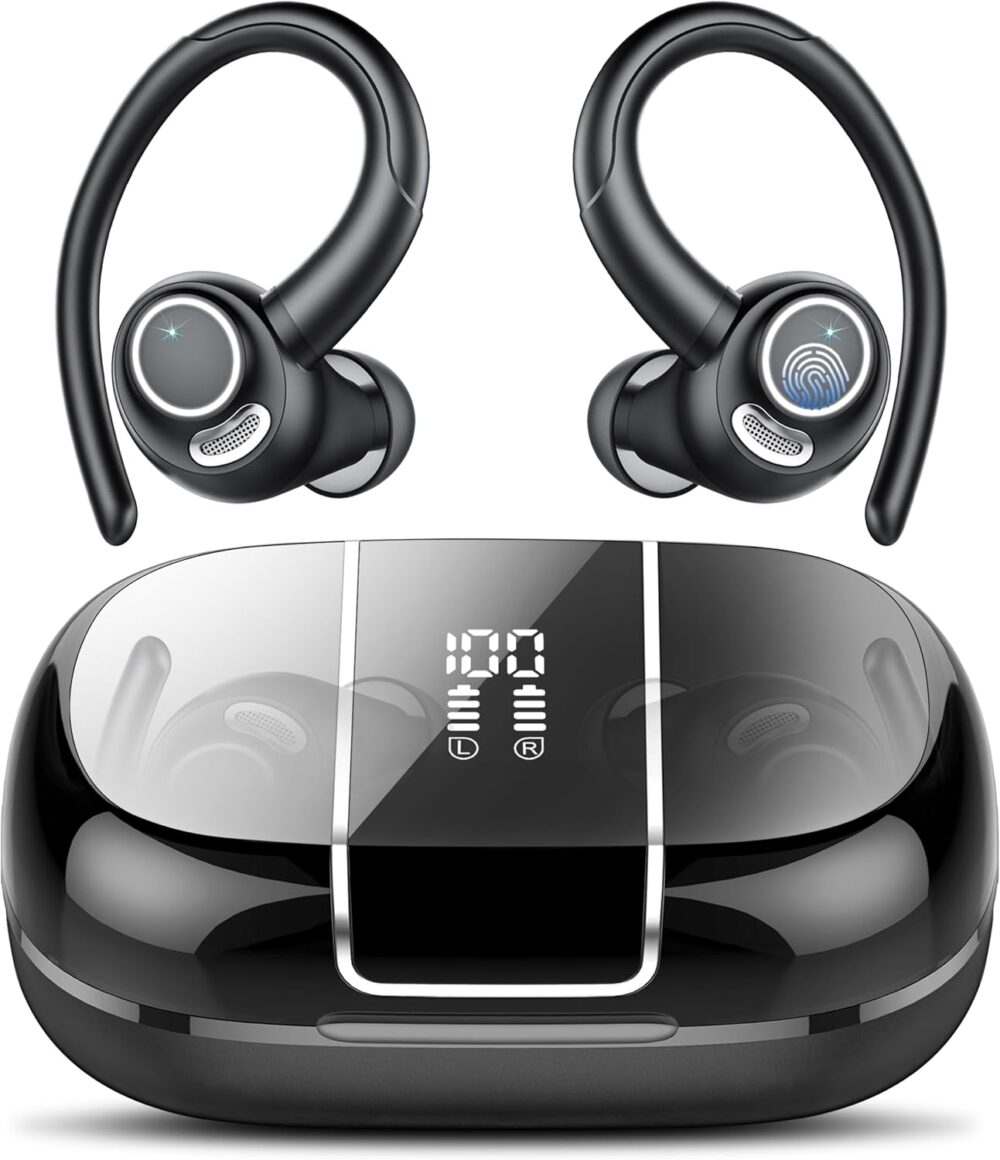 Headphones Wireless Earbuds Sport, Bluetooth 5.3 Over Ear Buds Stereo Deep Bass Headset with Earhooks, 48H Wireless Earphones with HD Mic, IP7 Waterproof Earbud for Sports/Running/Workout - Image 2