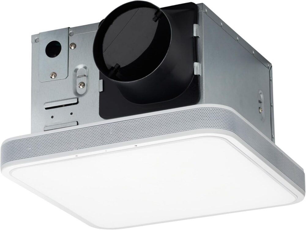 Homewerks 7148-01-AX Smart Bathroom Fan with Alexa Voice Assistant Color Changing LED Light and Bluetooth Speakers 110 CFM 1.5 Sones - Image 2