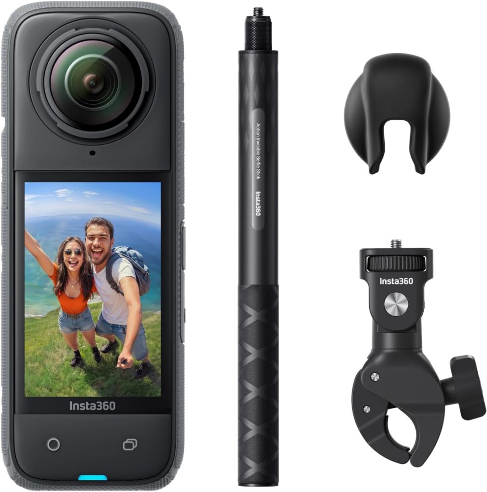 Insta360 X4 Motorcycle Bundle- 8K Waterproof 360 Action Camera, 4K Wide-Angle Video, Invisible Selfie Stick, Removable Lens Guards, 135 Min Battery Life, AI Editing, Stabilization, No Micro SD Card - Image 2