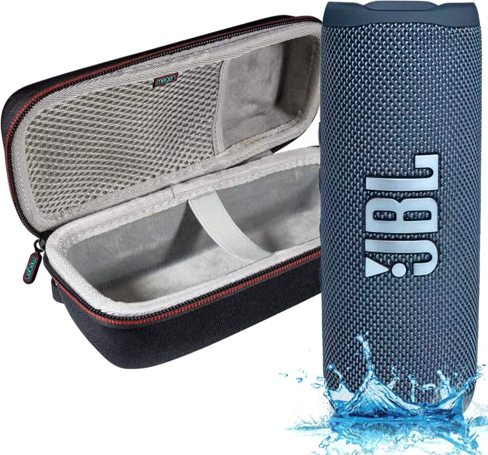 JBL Flip 6 - Waterproof Portable Bluetooth Speaker, Powerful Sound and deep bass, IPX7 Waterproof, 12 Hours of Playtime with Megen Hardshell Case - Blue - Image 2