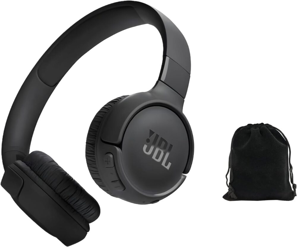 JBL Tune 525BT Wireless Over-Ear Headphones – Experience Deep Bass and Seamless Connectivity - 57H Battery Life - Speed Charge - Bluetooth 5.3 - Includes Storage Pouch, Black, Tune525BT-Pouch - Image 2