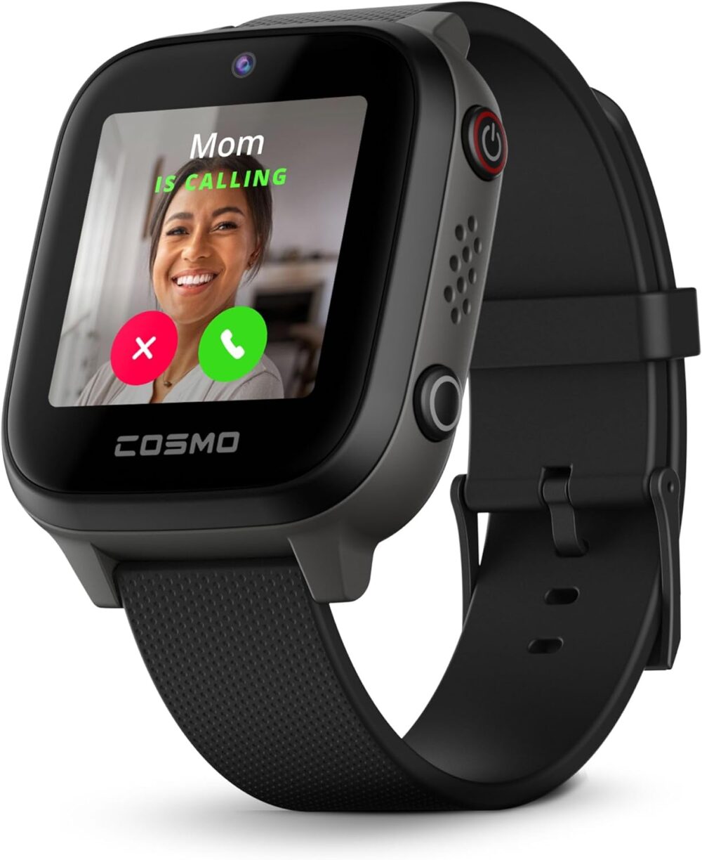 JrTrack 4 Kids Smart Watch by Cosmo | Phone Watch & GPS Tracker | Enhanced Parental Controls | Call, Text, Activity, School Lock | Spotify Music | SIM Card Included | SOS & Safety Alerts | (Black) - Image 2