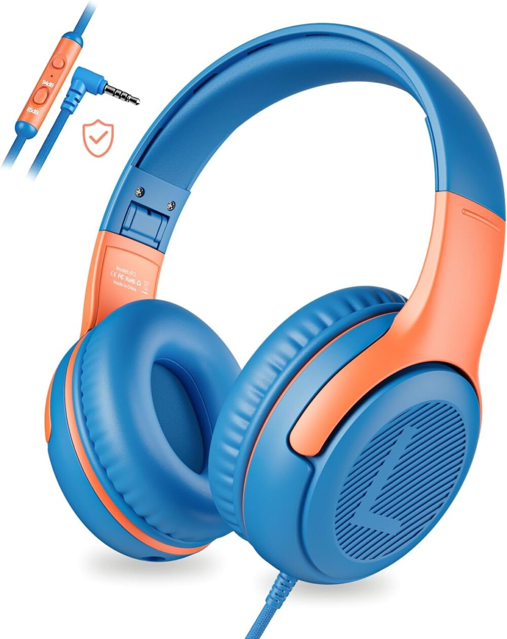 Kids Headphones Wired Toddler Headphones with Microphone, Over-Ear Headphones, 85/94dB Volume-Limiting, 3.5mm Jack, Foldable On-Ear Design - Safe & Comfortable for Learning & Entertainment - Image 2