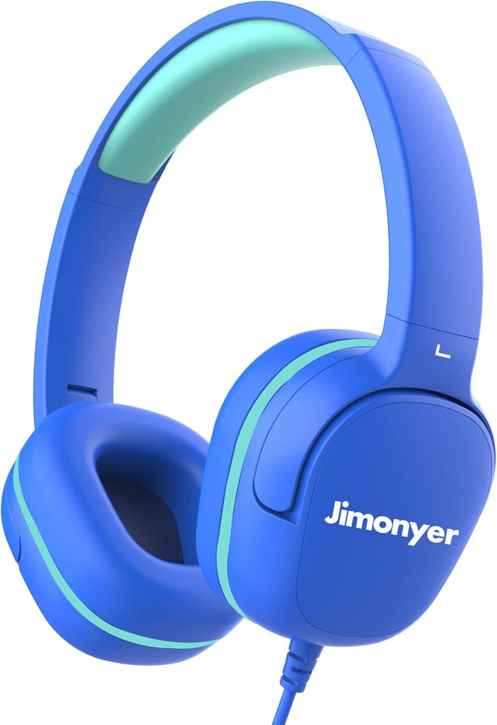 Kids Headphones for School, 3.5mm Jack Wired Headphones for Kids with Safe Volume Limiter, HD Stereo Sound On-Ear Girls Boys Toddler Headphone for Tablet, iPad, Kindle(Blue) - Image 2