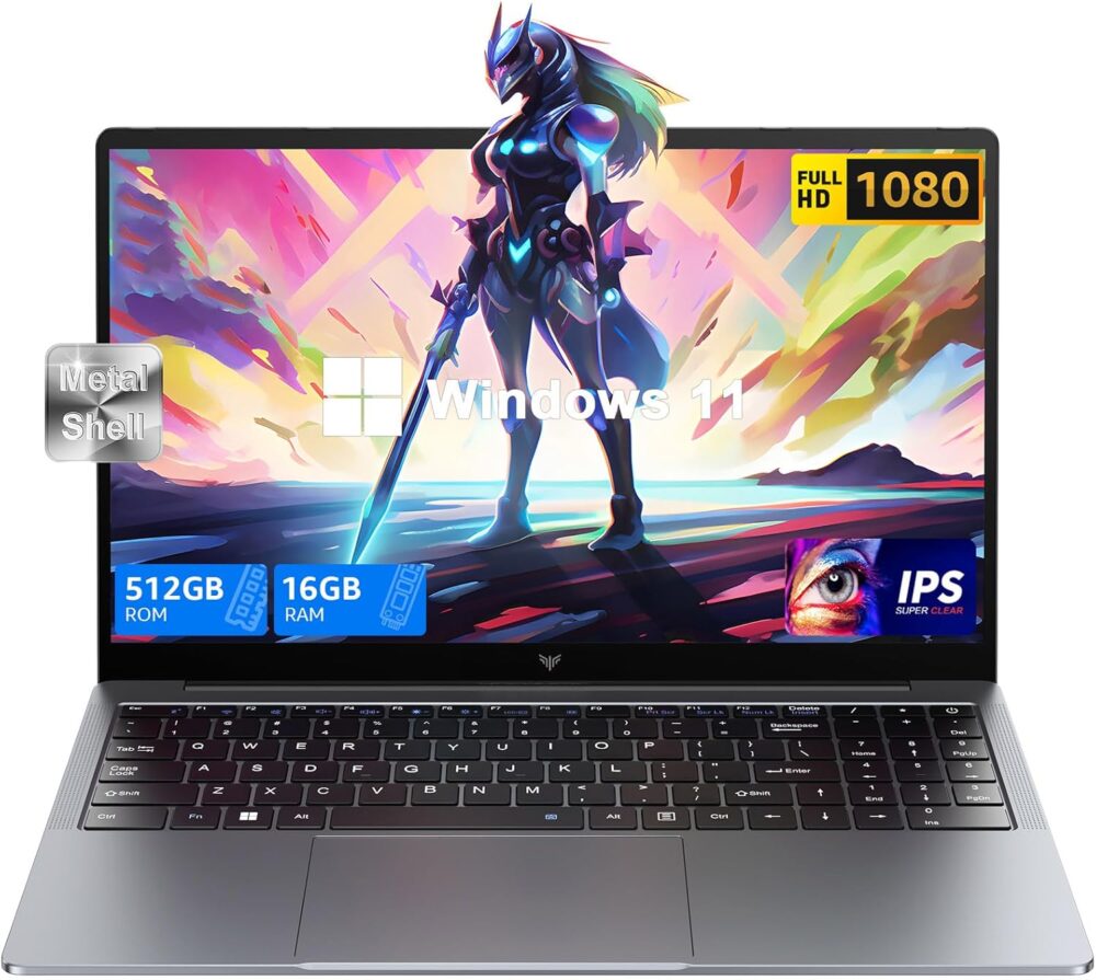 Laptop, 2025 Laptop with Intel Quad-Core Processor(Up to 3.6GHz), 16GB DDR4 512GB SSD Laptop Computer, Windows 11 Laptop, 15.6" IPS 1080P, Metal Shell, USB3.2, Long Battery Life - Image 2