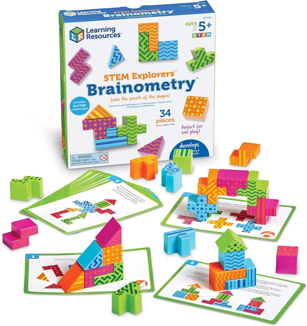 Learning Resources STEM Explorers Brainometry - 34 Pieces, Ages 5+ STEM Toys for Kids, Brain Teaser Toys and Games, Kindergarten Games,Back to School - Image 2