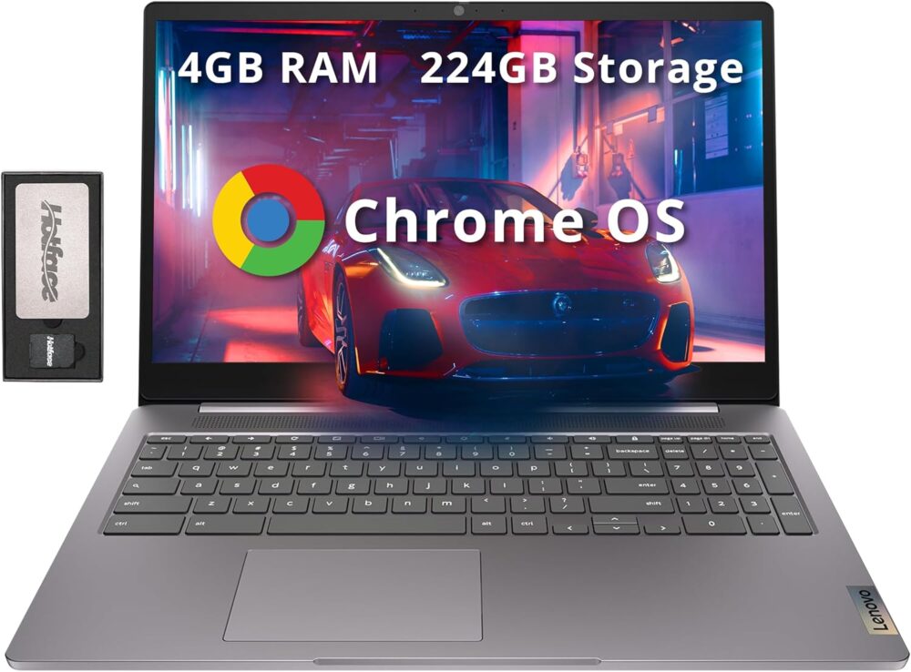 Lenovo Ideapad 3 15.6" FHD Chromebook, Intel Celeron N4500, 4GB RAM, 224GB Storage (64GB SSD+160GB Docking Station Set), ‎Intel UHD Graphics, Full Size Keyboard, Chrome OS, Artic Gray - Image 2