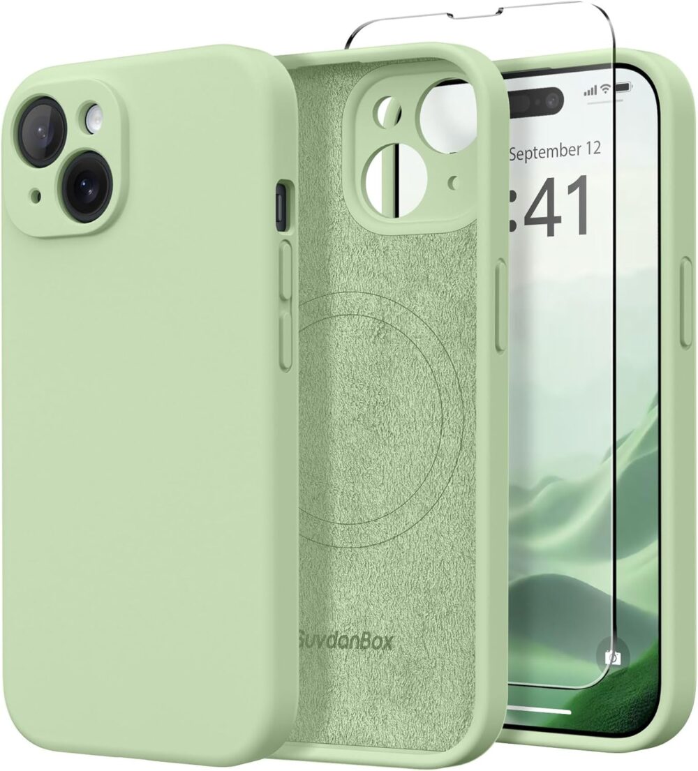 Matcha Protective Phone Case for iPhone 15 | Magnetic, Compatible with MagSafe, Screen Protector, Full Camera Protection, Silicone, Shockproof, Anti-Scratch, 6.1" - Image 2