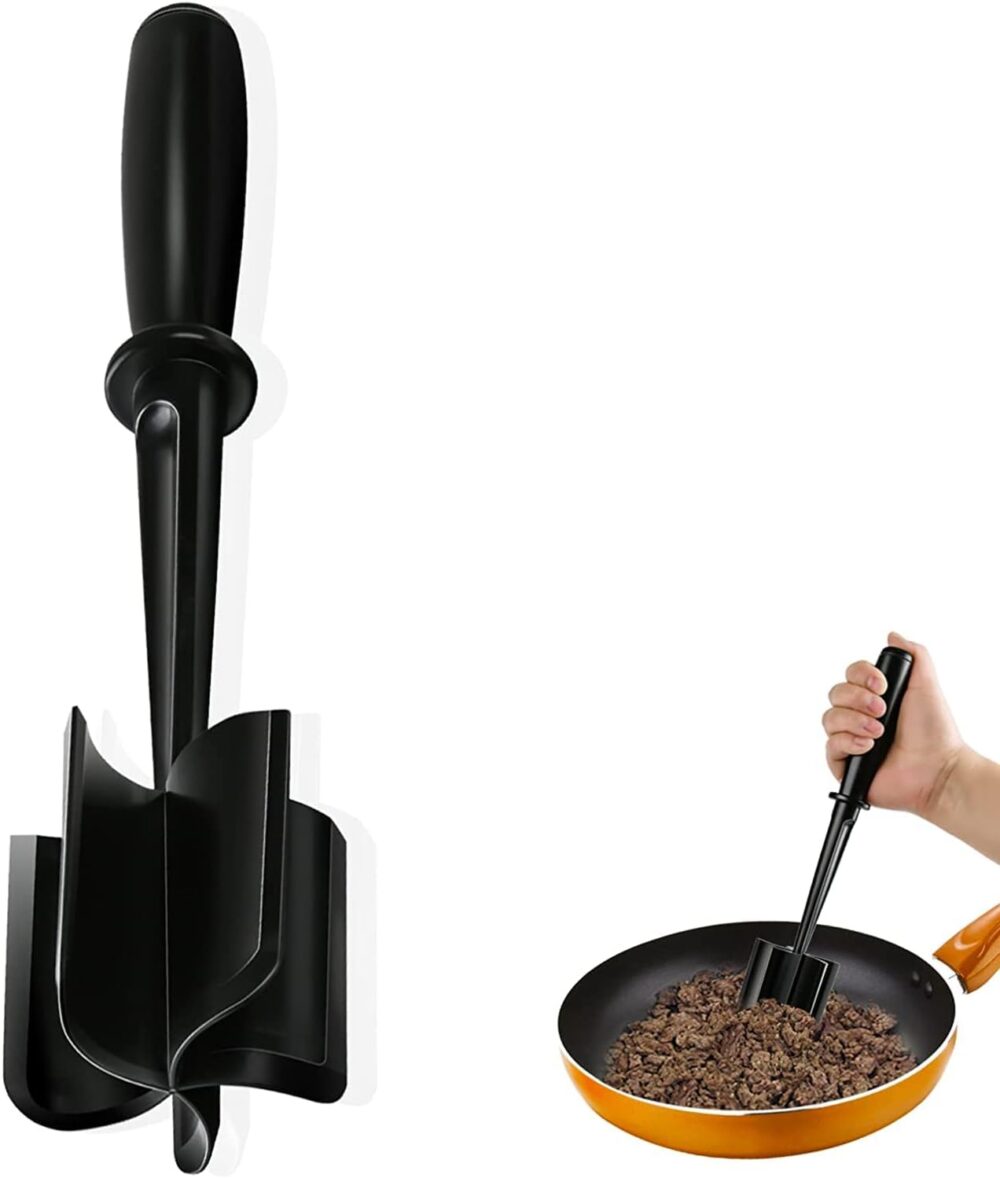 Meat Chopper, Hamburger Chopper, Potato Masher-Professional Multifunctional Heat Resistant Nylon Ground Beef Smasher Kitchen Tools And Gadgets, ​Safe For Non-Stick Cookware. - Image 2