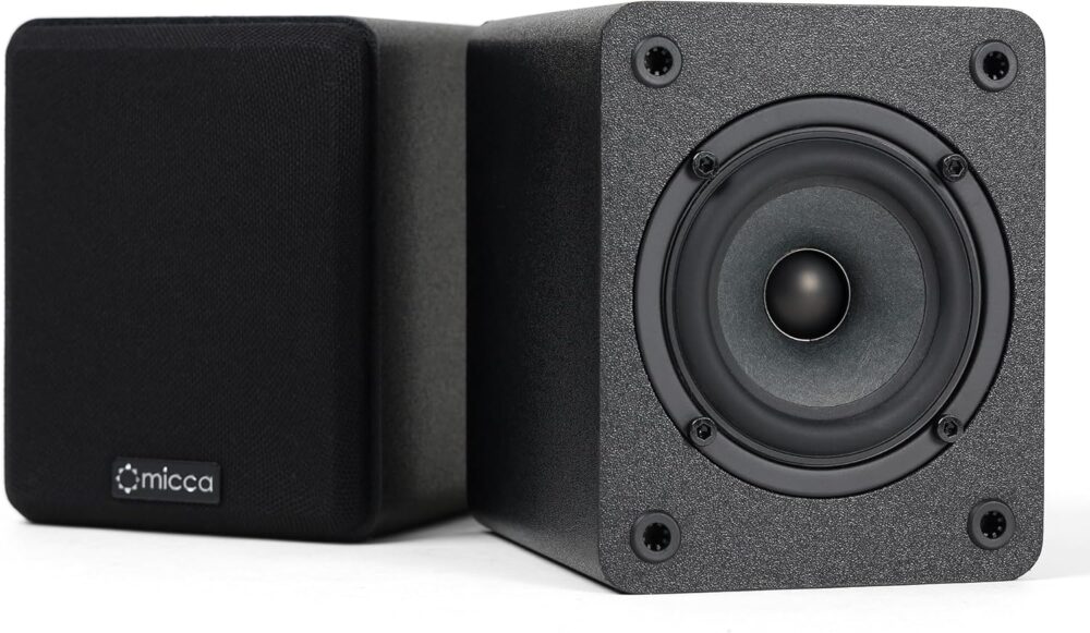 Micca COVO-S 2-Way Passive Bookshelf Speakers, Amplifier Required, Not for Turntable, 3-Inch Woofer, 0.75-Inch Tweeter, Wall Mountable, Pair, Black - Image 2