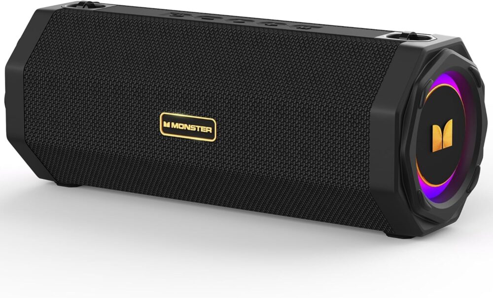 Monster Speaker S200 Wireless Portable Bluetooth Speaker, 24H Playtime, IPX6 Waterproof, 50W Stereo Sound, Bluetooth 5.4, Dual Bass Speakers, Perfect for Home, Parties, and Travel. - Image 2
