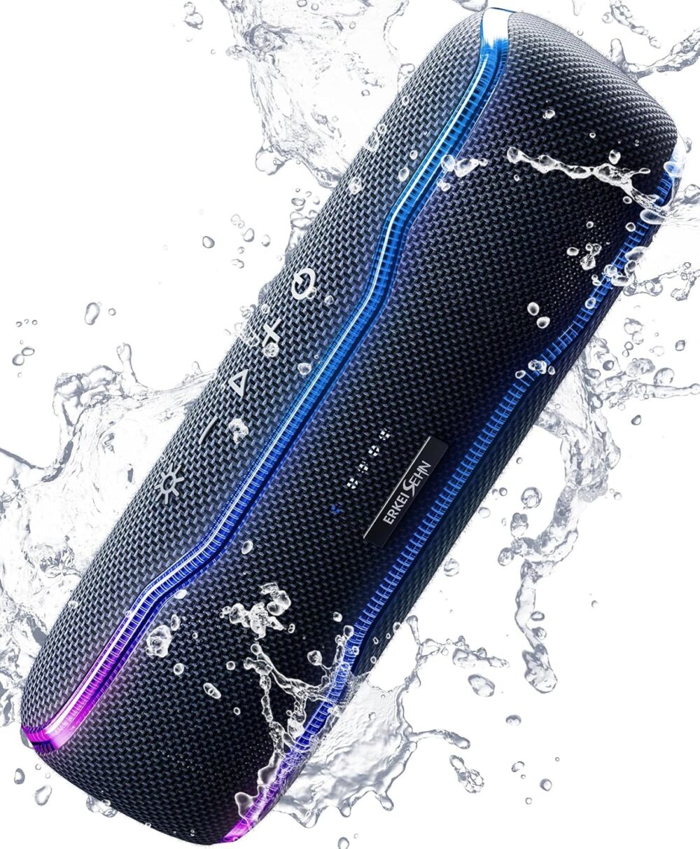 Portable Bluetooth Speaker, IPX7 Waterproof Wireless Speakers with Colorful Flashing Lights, 25W Super Bass 24H Playtime, 100ft Range, TWS Pairing for Outdoor, Home, Party, Beach, Birthday Gift - Image 2