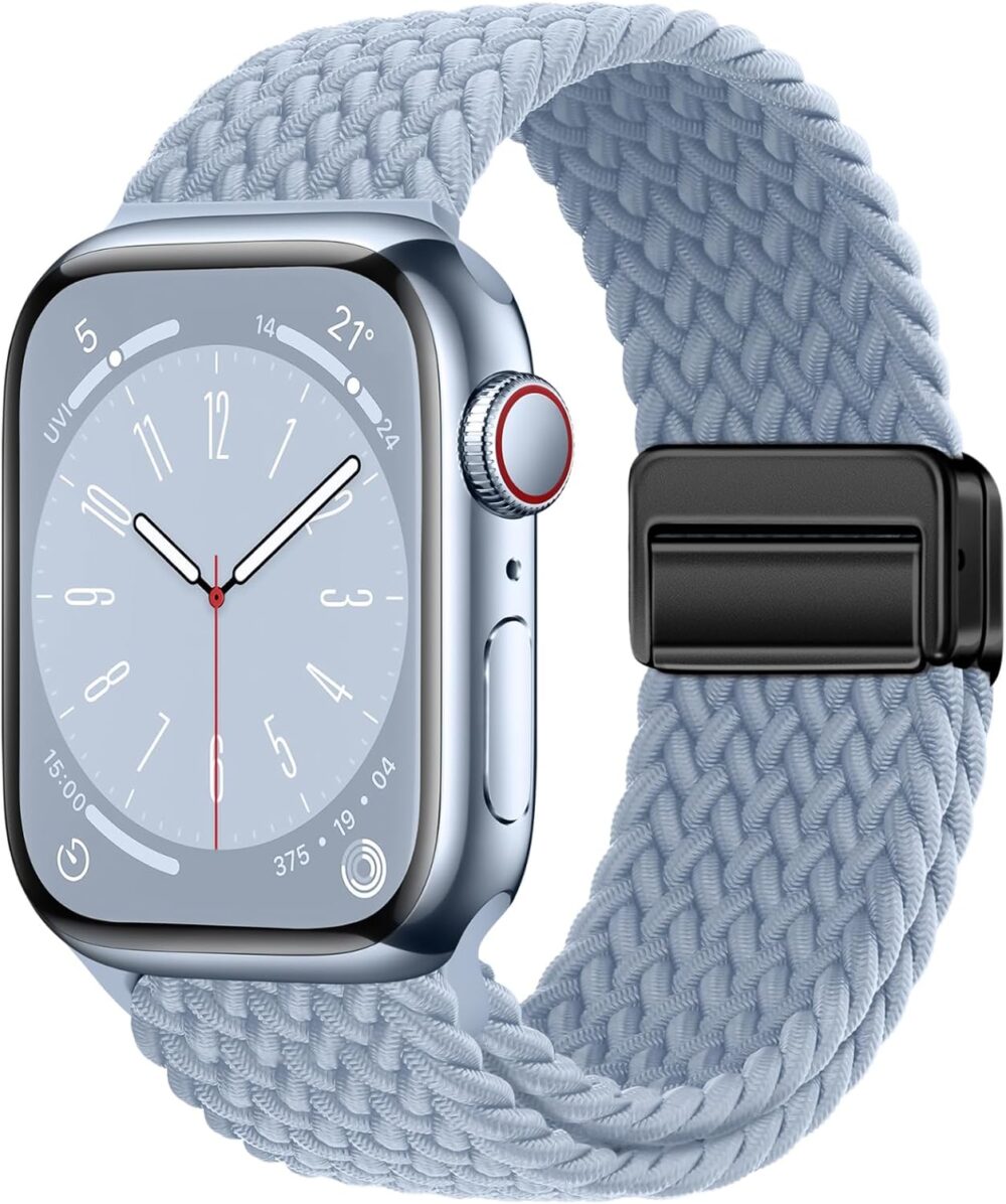 Qimela Sport Solo Loop Compatible with Apple Watch Band 38mm 40mm 41mm 42mm 44mm 45mm 46mm 49mm for Women Men,Magnetic Strap Stretchy Braided Wristband for iWatch Series 10 9 8 7 6 5 4 3 Ultra 2 1 SE - Image 2