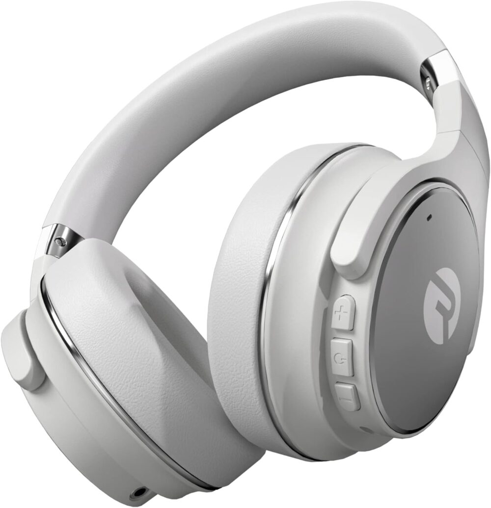 Raycon Everyday Wireless Bluetooth Over Ear Headphones, with Active Noise Cancelling, Awareness Mode and Built in Microphone, IPX 4 Water Resistance, 38 Hours of Battery Life (Frost White) - Image 2