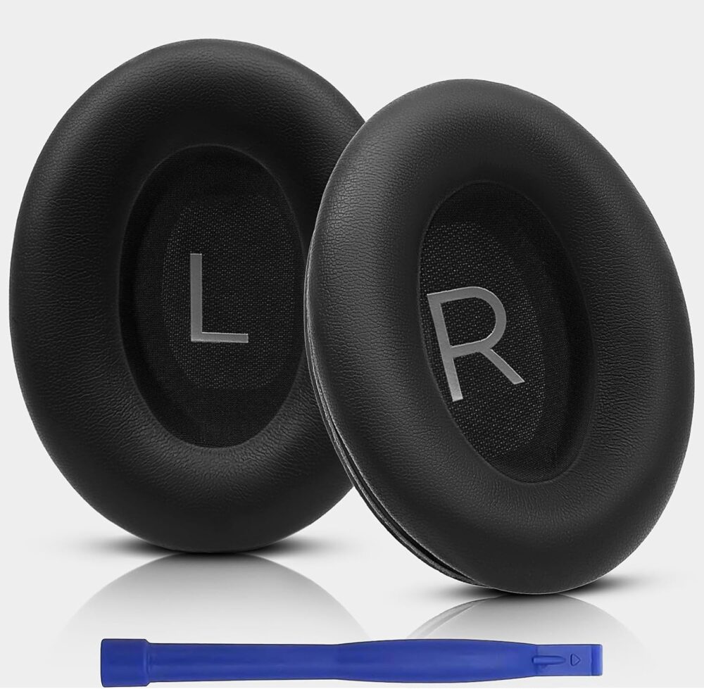 Replacement Ear Pads for Bose QuietComfort 45 (QC45) / QuietComfort SE (QC SE) / Quiet Comfort Wireless Over-Ear Headphones, Softer Protein Leather Earpads Cushions Kit (Black) - Image 2