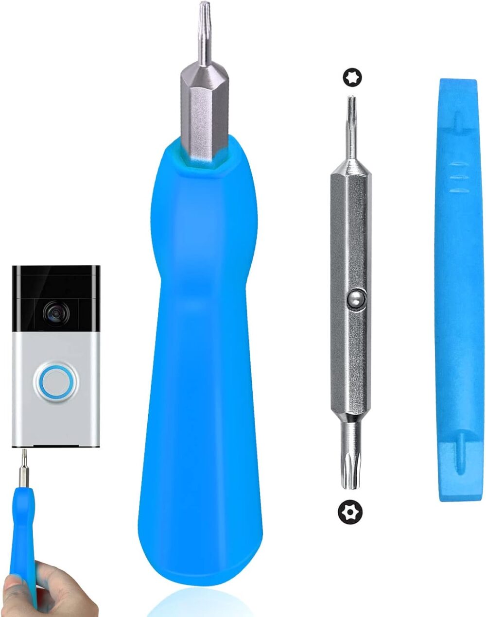 Ring Screwdriver Bit Set for Battery and Wifi Access - Fits All Ring Video Doorbell Models (Blue) - Image 2