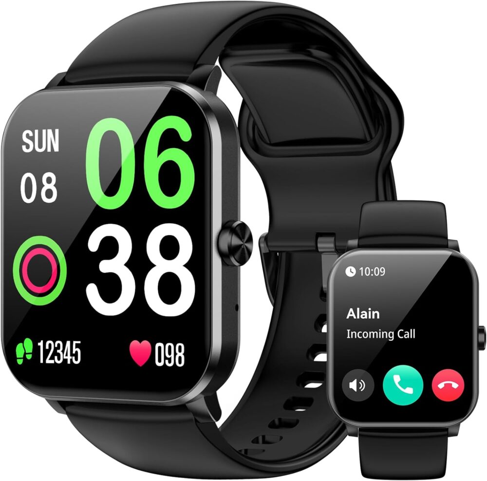 Smart Watch, Smartwatches for Men Women, 1.85" HD Fitness Tracker (Answer/Make Calls), 120+ Sport Modes, Heart Rate/Sleep Monitor, IP68 Waterproof Fitness Watch, Smartwatch for Android iOS - Image 2