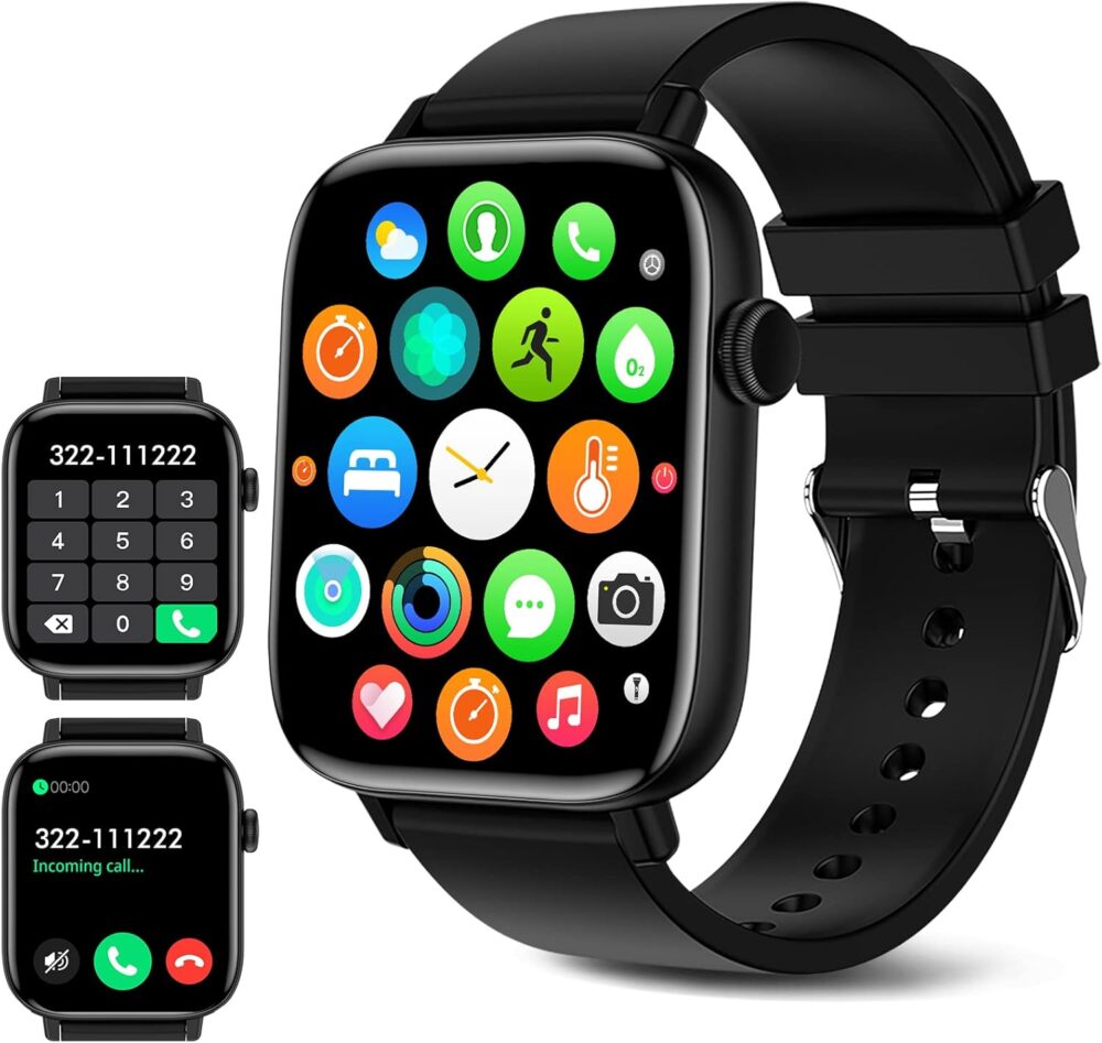 Smart Watch for Android iPhone, 1.9" Fitness Tracker with (Answer/Make Calls) IP 67 Waterproof Sport Digital Watches, Blood Pressure Heart Rate Monitor Step Counter Sleep Tracker - Image 2